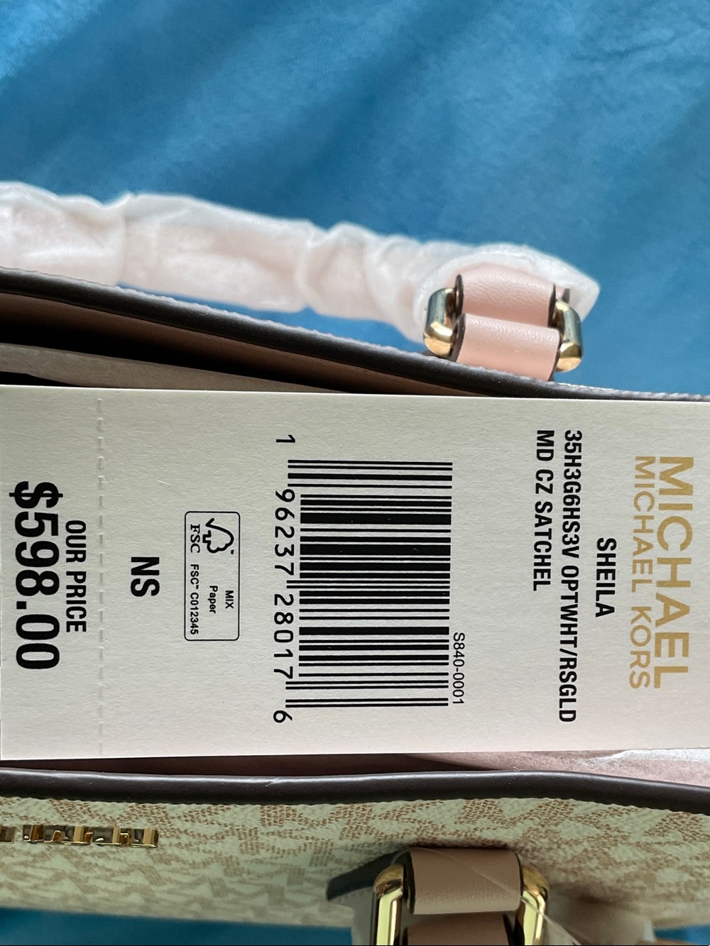Michael Kors Pink and Beige Signature Mini Satchel
